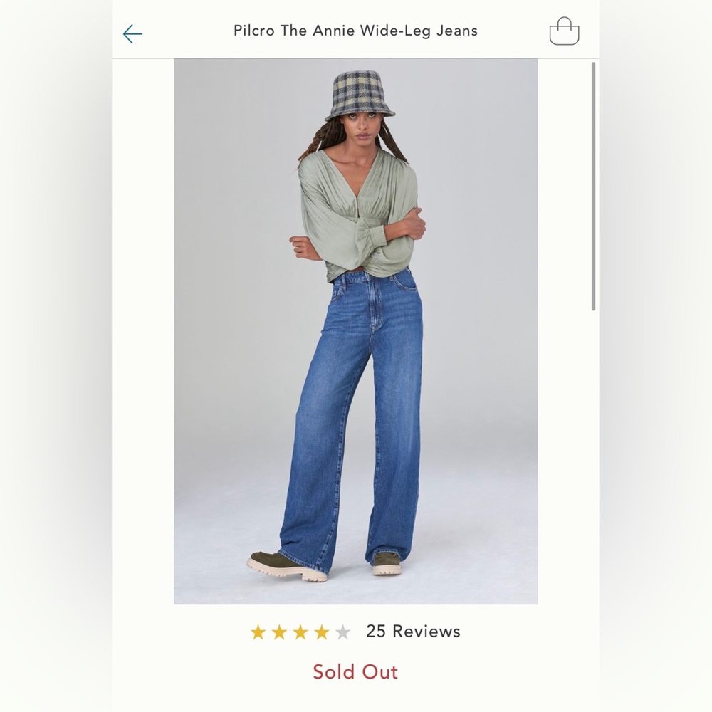 Pilcro Wide Leg Jean size 28